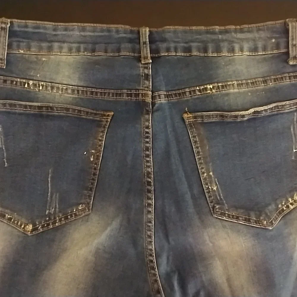 BOSTON PROPER Women's Jeans Size 16 Sequin Floral Stretch Straight Leg Pant - Picture 5 of 16